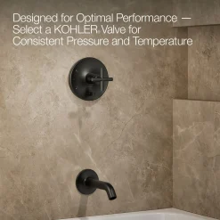 Rite-Temp® bath and shower trim kit with push-button diverter and cross handle, 2.5 gpm^Kohler Best