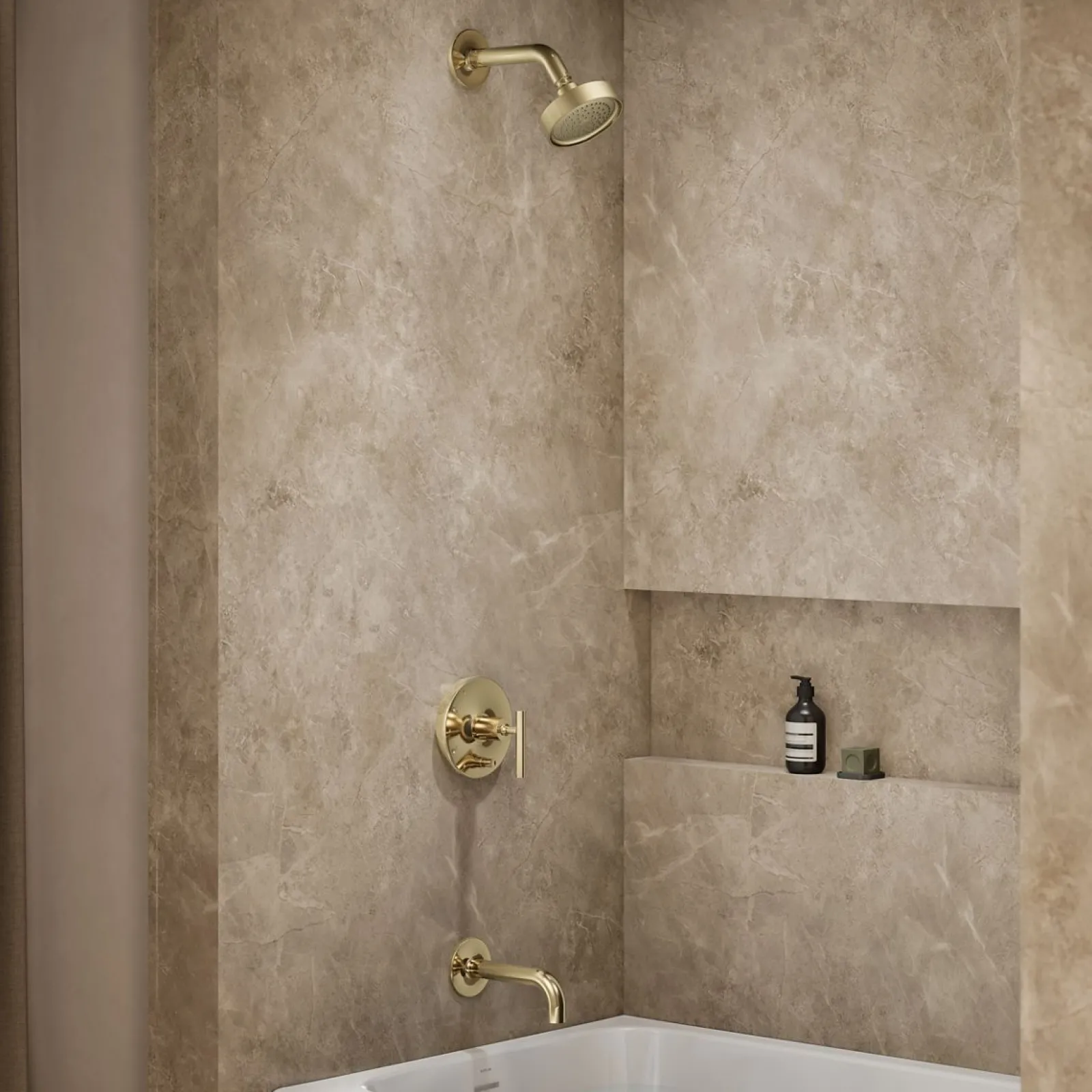 Rite-Temp® bath and shower trim kit with push-button diverter and lever handle, 2.5 gpm^Kohler Best