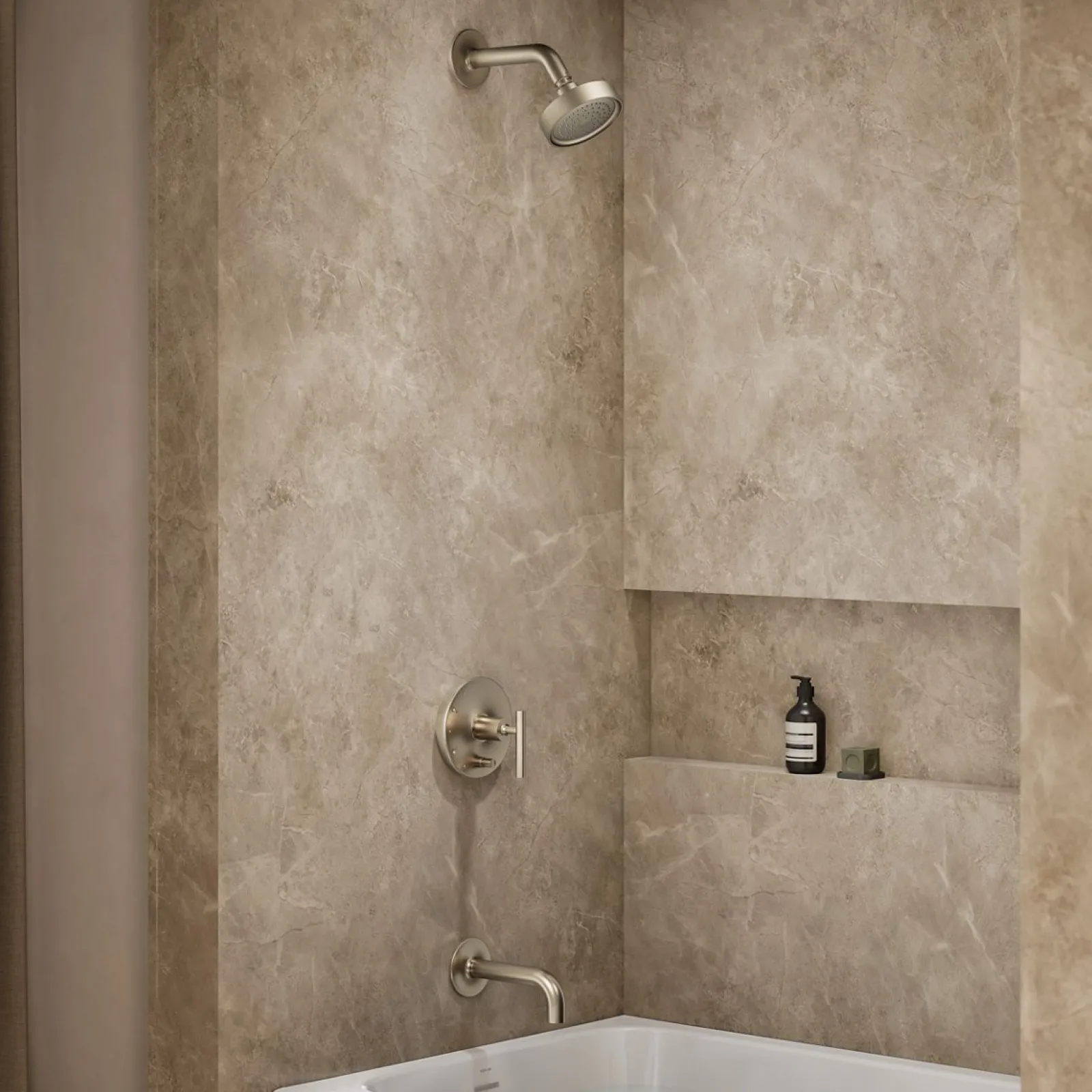 Rite-Temp® bath and shower trim kit with push-button diverter and lever handle, 2.5 gpm^Kohler Best