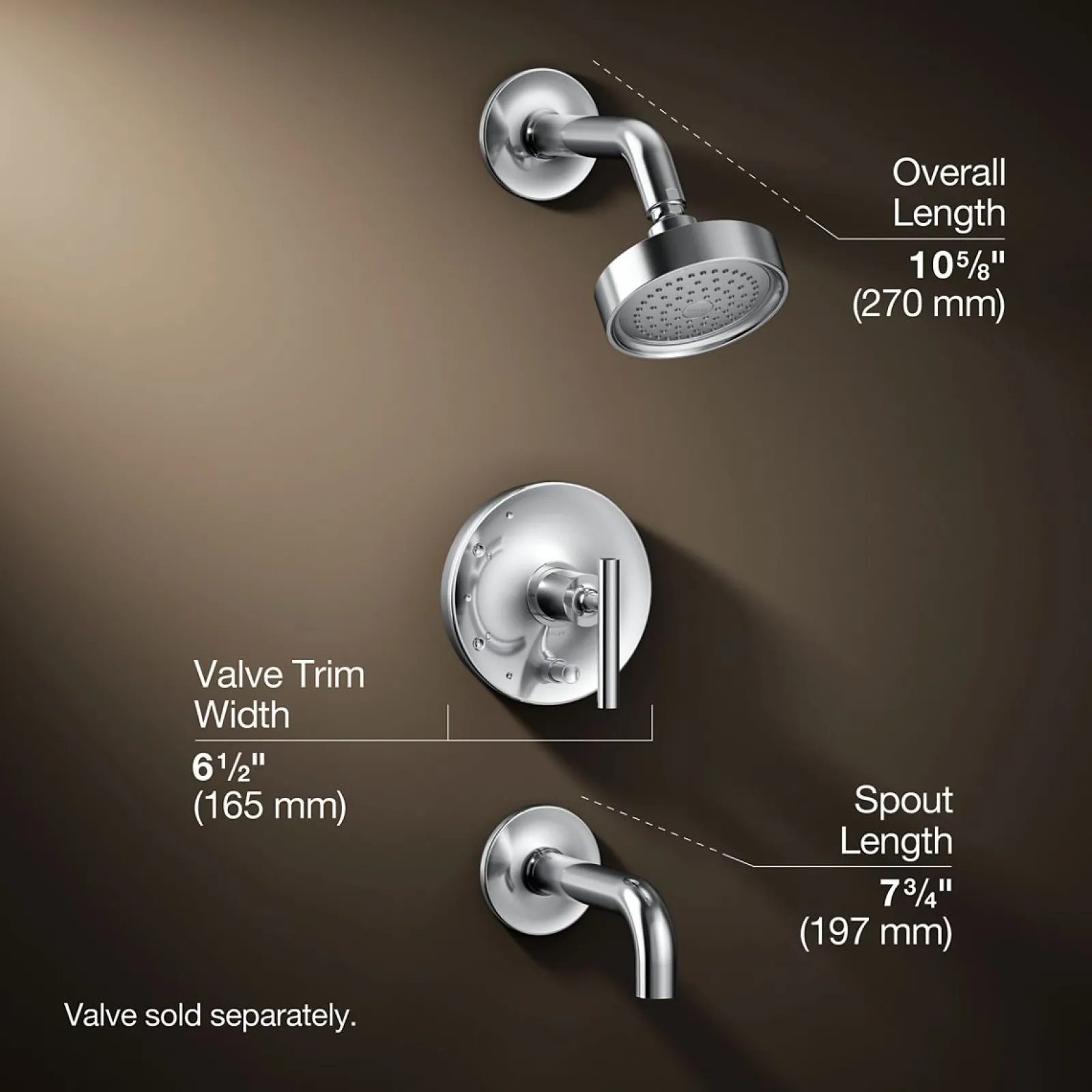 Rite-Temp® bath and shower trim kit with push-button diverter and lever handle, 2.5 gpm^Kohler Best