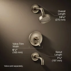 Rite-Temp® bath and shower trim kit with push-button diverter and lever handle, 2.5 gpm^Kohler Best