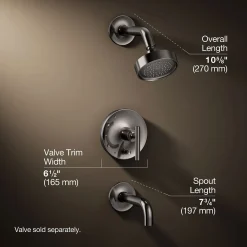 Rite-Temp® bath and shower trim kit with push-button diverter and lever handle, 2.5 gpm^Kohler Best