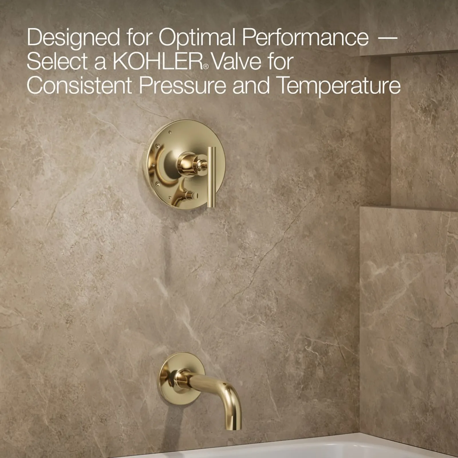 Rite-Temp® bath and shower trim kit with push-button diverter and lever handle, 2.5 gpm^Kohler Best