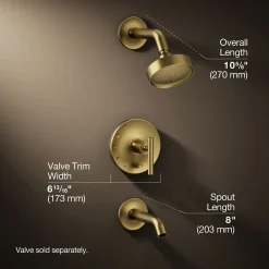 Rite-Temp® bath and shower trim kit with push-button diverter and lever handle, 2.5 gpm^Kohler Best
