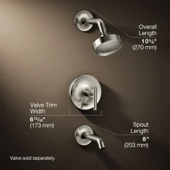 Rite-Temp® bath and shower trim kit with push-button diverter and lever handle, 2.5 gpm^Kohler Best
