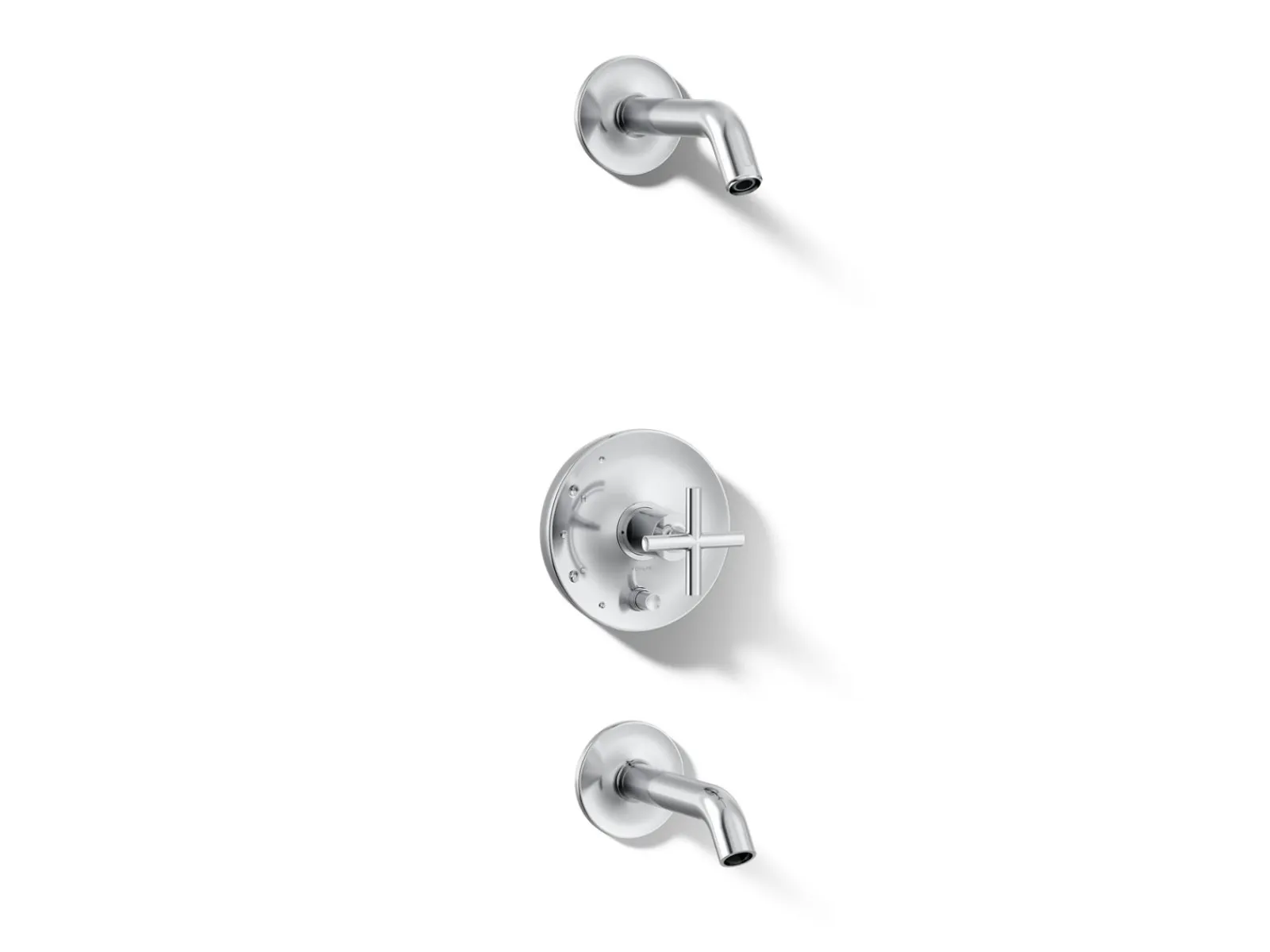 Rite-Temp® bath and shower trim kit with push-button diverter and cross handle, without showerhead^Kohler Clearance