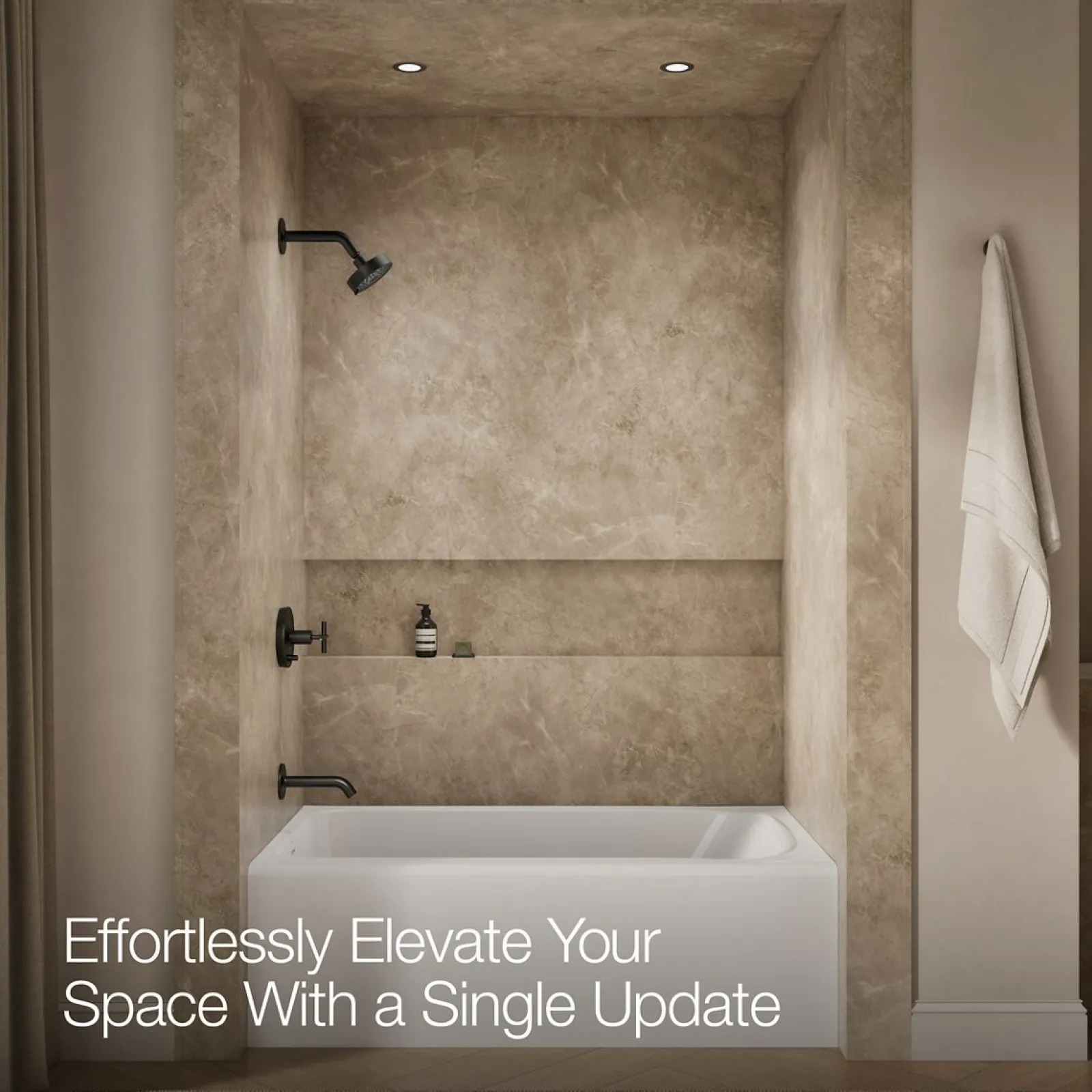 Rite-Temp® bath and shower trim kit with push-button diverter and cross handle, without showerhead^Kohler Clearance
