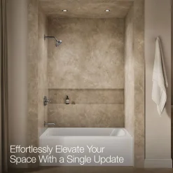 Rite-Temp® bath and shower trim kit with push-button diverter and cross handle, without showerhead^Kohler Clearance