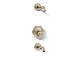 Rite-Temp® bath and shower trim kit with push-button diverter and cross handle, without showerhead^Kohler Clearance