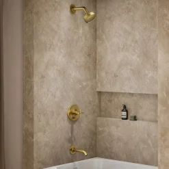 Rite-Temp® bath and shower trim kit with push-button diverter and cross handle, without showerhead^Kohler Clearance