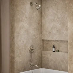 Rite-Temp® bath and shower trim kit with push-button diverter and cross handle, without showerhead^Kohler Clearance