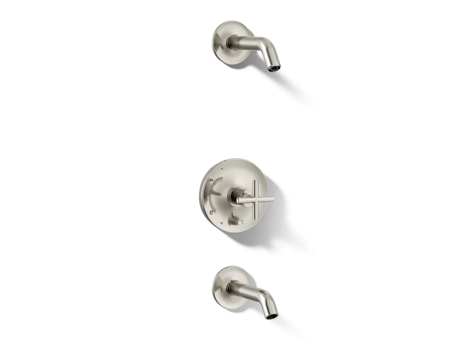 Rite-Temp® bath and shower trim kit with push-button diverter and cross handle, without showerhead^Kohler Clearance