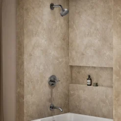Rite-Temp® bath and shower trim kit with push-button diverter and cross handle, without showerhead^Kohler Clearance