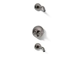 Rite-Temp® bath and shower trim kit with push-button diverter and cross handle, without showerhead^Kohler Clearance