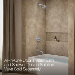 Rite-Temp® bath and shower trim kit with push-button diverter and cross handle, without showerhead^Kohler