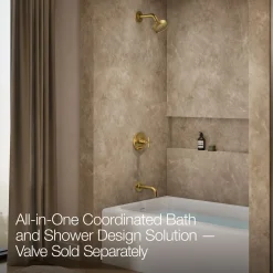 Rite-Temp® bath and shower trim kit with push-button diverter and cross handle, without showerhead^Kohler