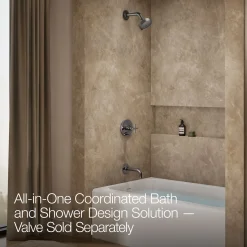 Rite-Temp® bath and shower trim kit with push-button diverter and cross handle, without showerhead^Kohler