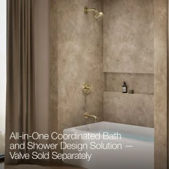 Rite-Temp® bath and shower trim kit with push-button diverter and cross handle, without showerhead^Kohler