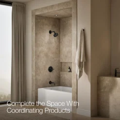 Rite-Temp® bath and shower trim kit with push-button diverter and cross handle, without showerhead^Kohler
