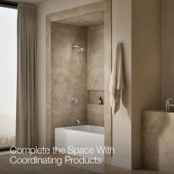 Rite-Temp® bath and shower trim kit with push-button diverter and cross handle, without showerhead^Kohler