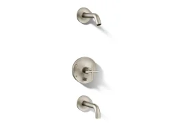 Rite-Temp® bath and shower trim kit with push-button diverter and cross handle, without showerhead^Kohler