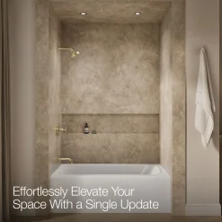Rite-Temp® bath and shower trim kit with push-button diverter and cross handle, without showerhead^Kohler