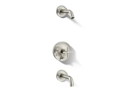 Rite-Temp® bath and shower trim kit with push-button diverter and cross handle, without showerhead^Kohler
