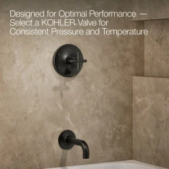 Rite-Temp® bath and shower trim kit with push-button diverter and cross handle, without showerhead^Kohler