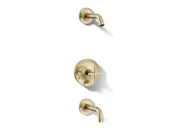 Rite-Temp® bath and shower trim kit with push-button diverter and cross handle, without showerhead^Kohler
