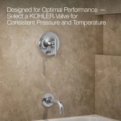 Rite-Temp® bath and shower trim kit with push-button diverter and lever handle, without showerhead^Kohler Hot