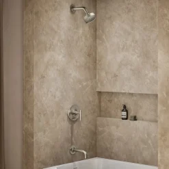 Rite-Temp® bath and shower trim kit with push-button diverter and lever handle, without showerhead^Kohler Hot