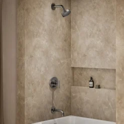 Rite-Temp® bath and shower trim kit with push-button diverter and lever handle, without showerhead^Kohler Hot