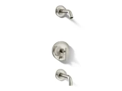 Rite-Temp® bath and shower trim kit with push-button diverter and lever handle, without showerhead^Kohler Hot
