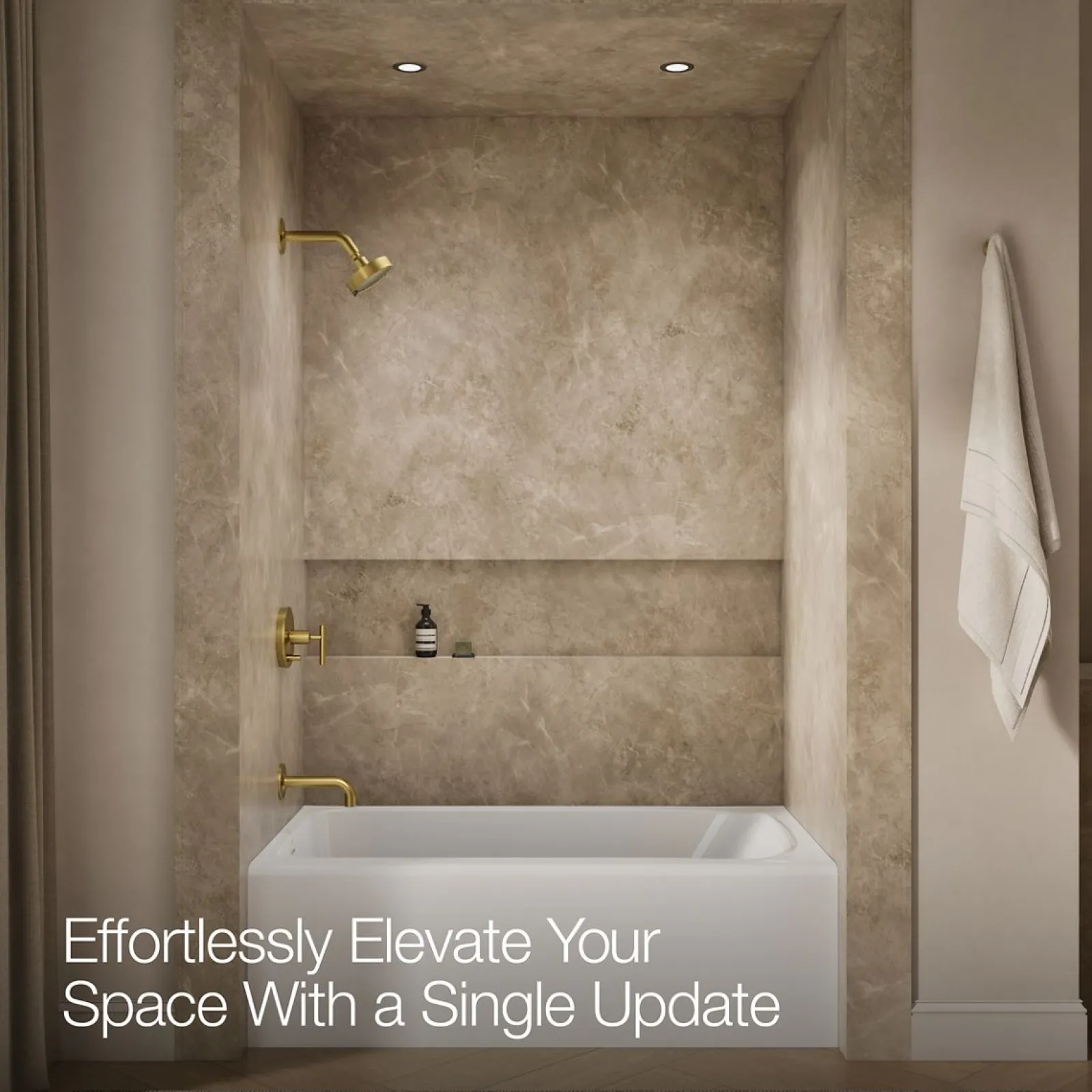 Rite-Temp® bath and shower trim kit with push-button diverter and lever handle, without showerhead^Kohler Hot