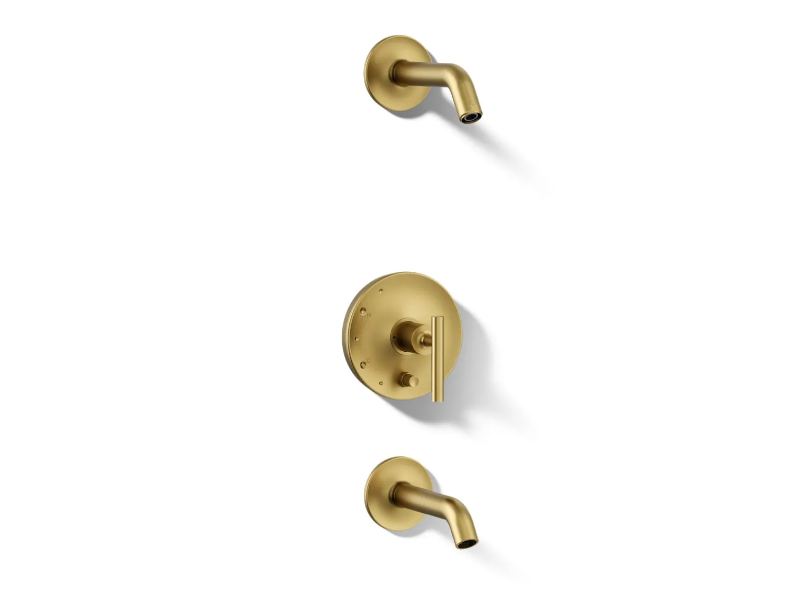 Rite-Temp® bath and shower trim kit with push-button diverter and lever handle, without showerhead^Kohler Online