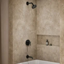 Rite-Temp® bath and shower trim kit with push-button diverter and lever handle, without showerhead^Kohler Online