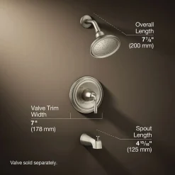 Rite-Temp® bath and shower trim kit, 1.75 gpm, slip-fit spout^Kohler Hot
