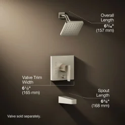 Rite-Temp® bath and shower trim kit with push-button diverter, 1.75 gpm^Kohler Hot