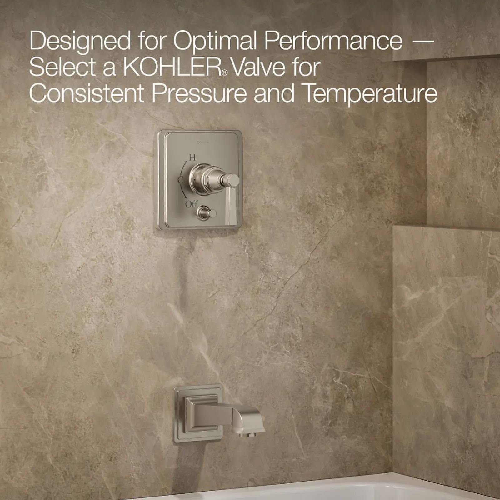 Rite-Temp® bath and shower trim kit with push-button diverter and lever handle, without showerhead^Kohler Online