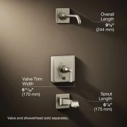 Rite-Temp® bath and shower trim kit with push-button diverter and lever handle, without showerhead^Kohler Online