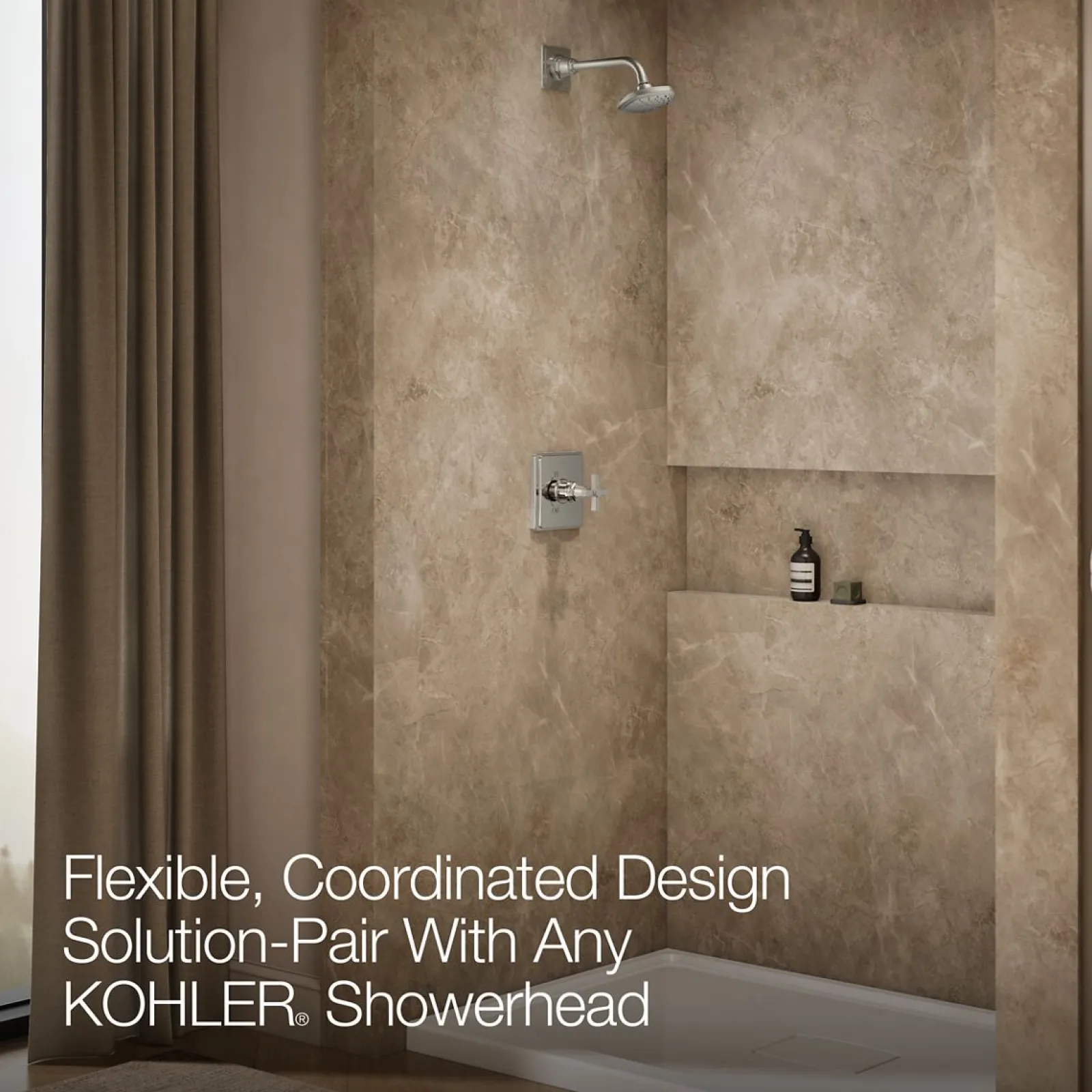 Rite-Temp® shower trim kit with cross handle, without showerhead^Kohler Outlet