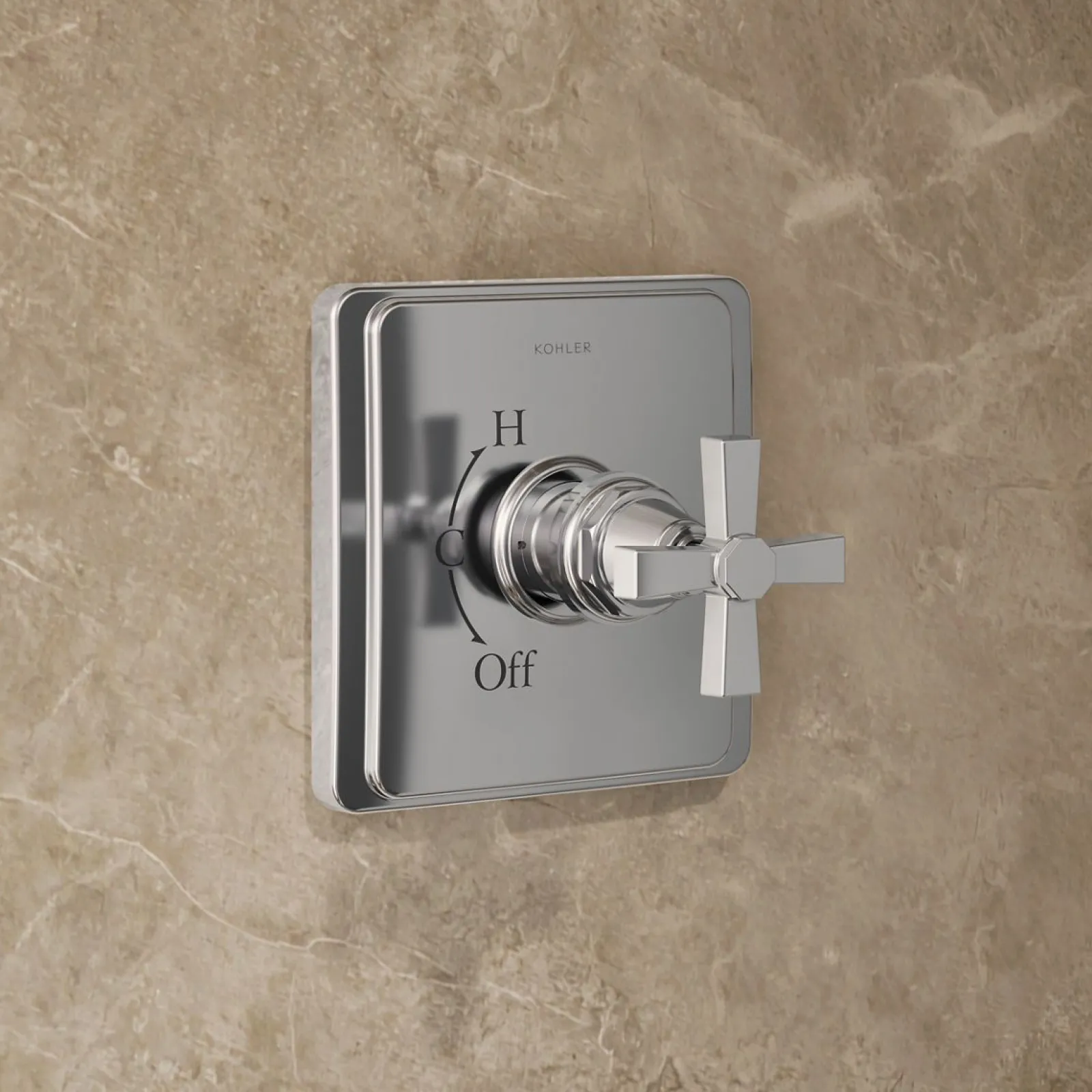 Rite-Temp® shower trim kit with cross handle, without showerhead^Kohler Outlet