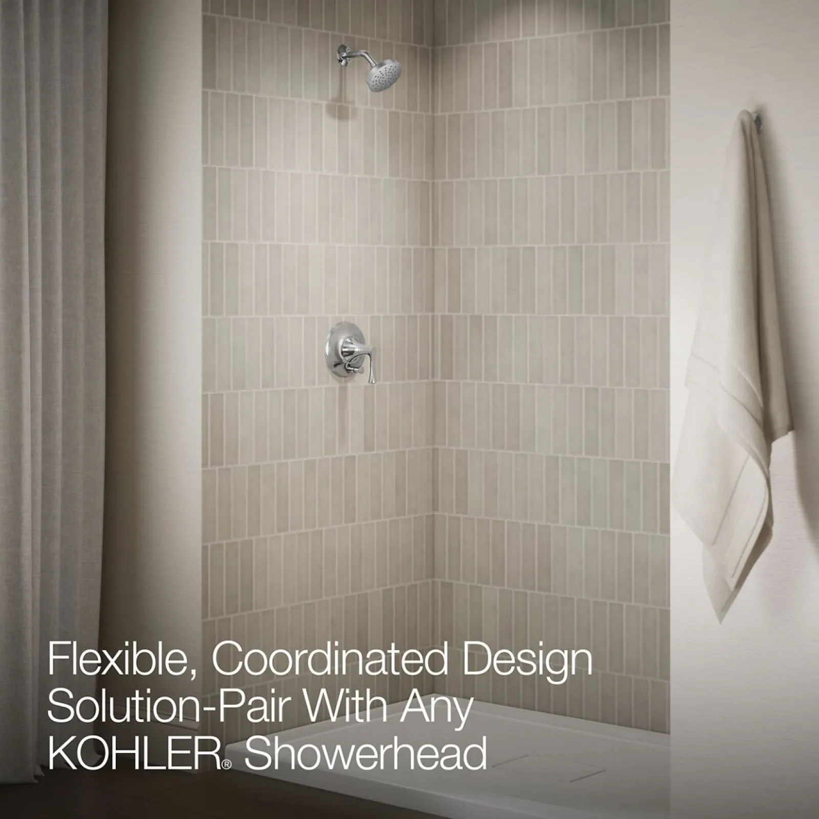 Rite-Temp® shower trim kit with push-button diverter, without showerhead^Kohler Outlet