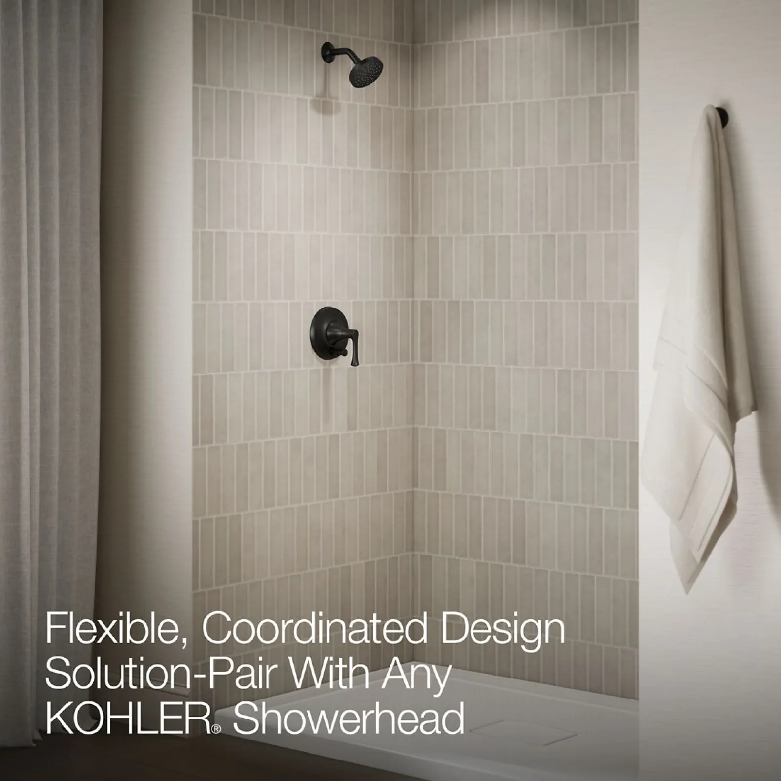 Rite-Temp® shower trim kit with push-button diverter, without showerhead^Kohler Outlet