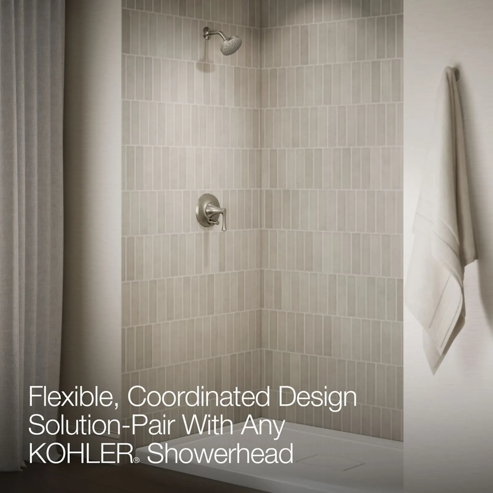 Rite-Temp® shower trim kit with push-button diverter, without showerhead^Kohler Outlet