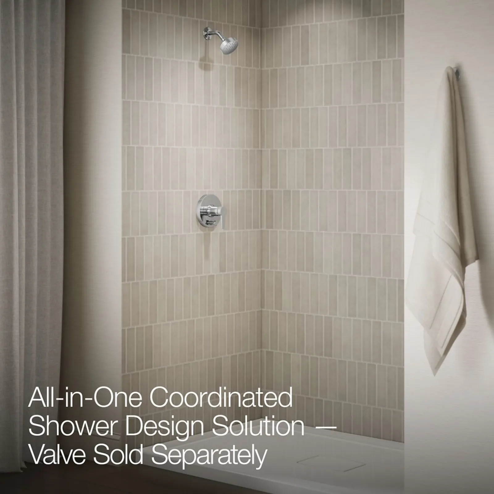 Rite-Temp® shower trim kit with push-button diverter, 2.5 gpm^Kohler