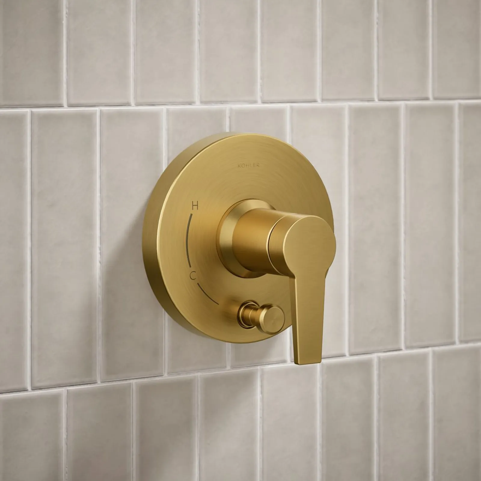 Rite-Temp® shower trim kit with push-button diverter, 2.5 gpm^Kohler
