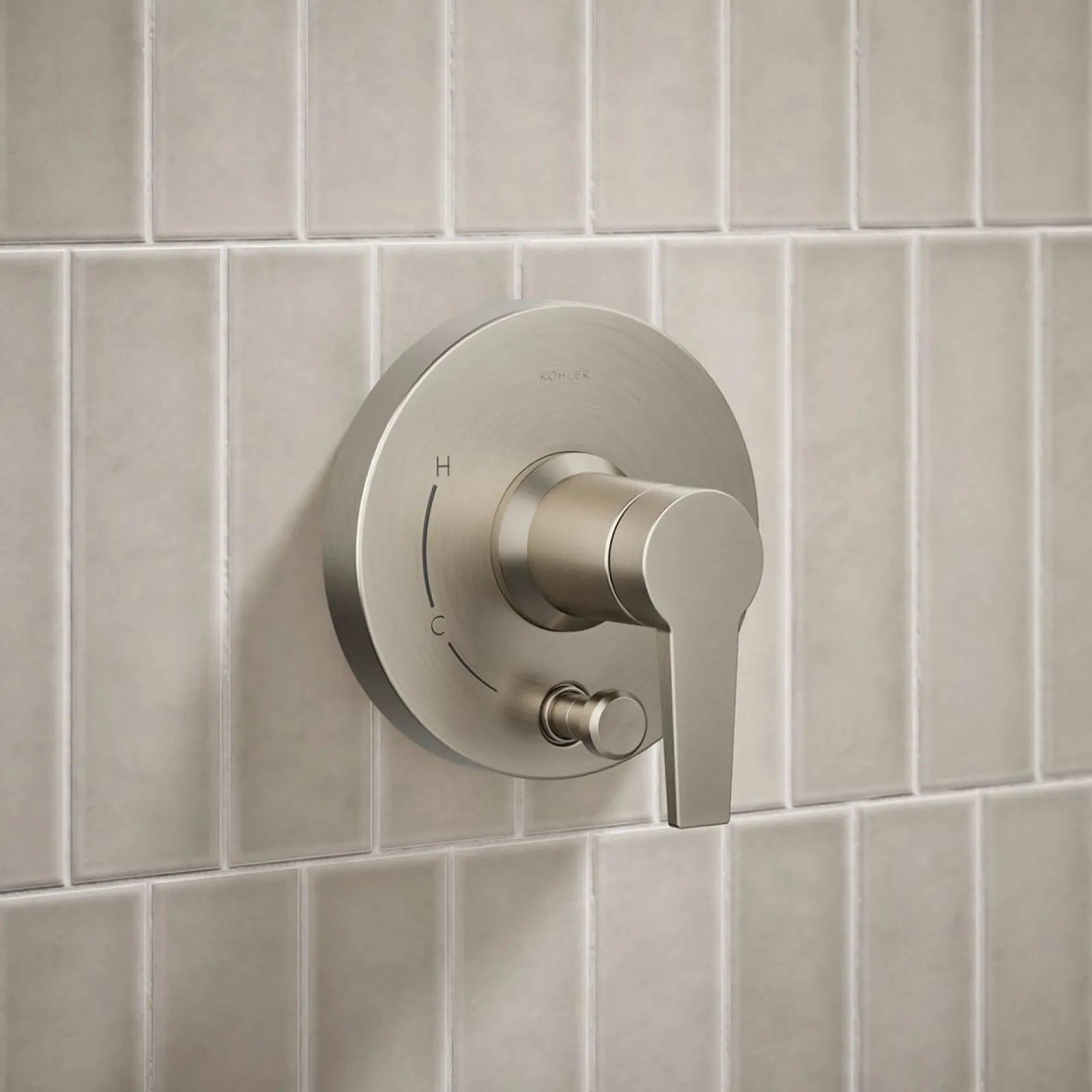 Rite-Temp® shower trim kit with push-button diverter, 2.5 gpm^Kohler