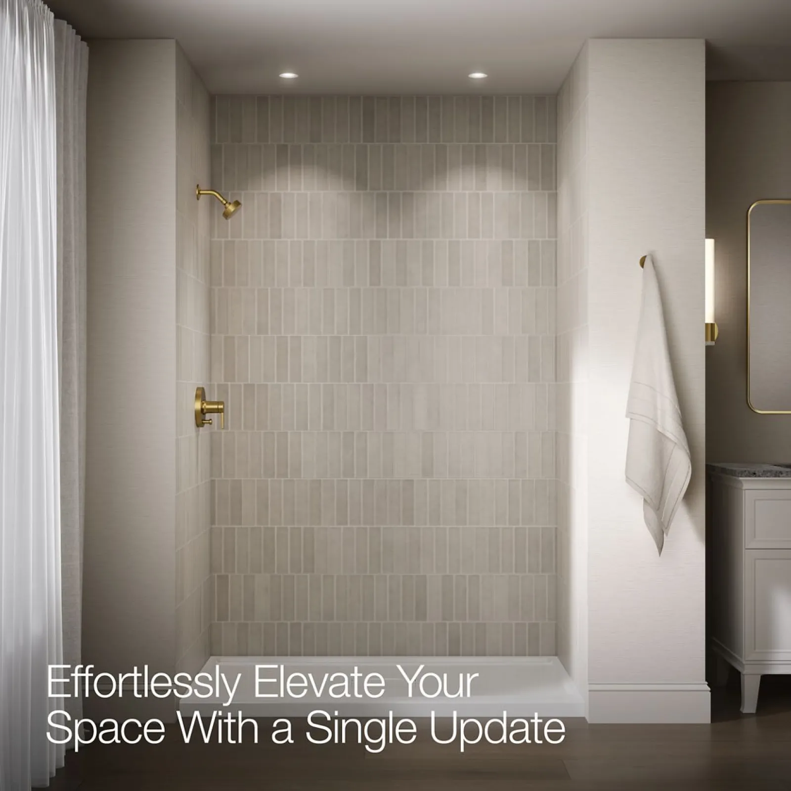 Rite-Temp® shower trim kit with push-button diverter, 2.5 gpm^Kohler