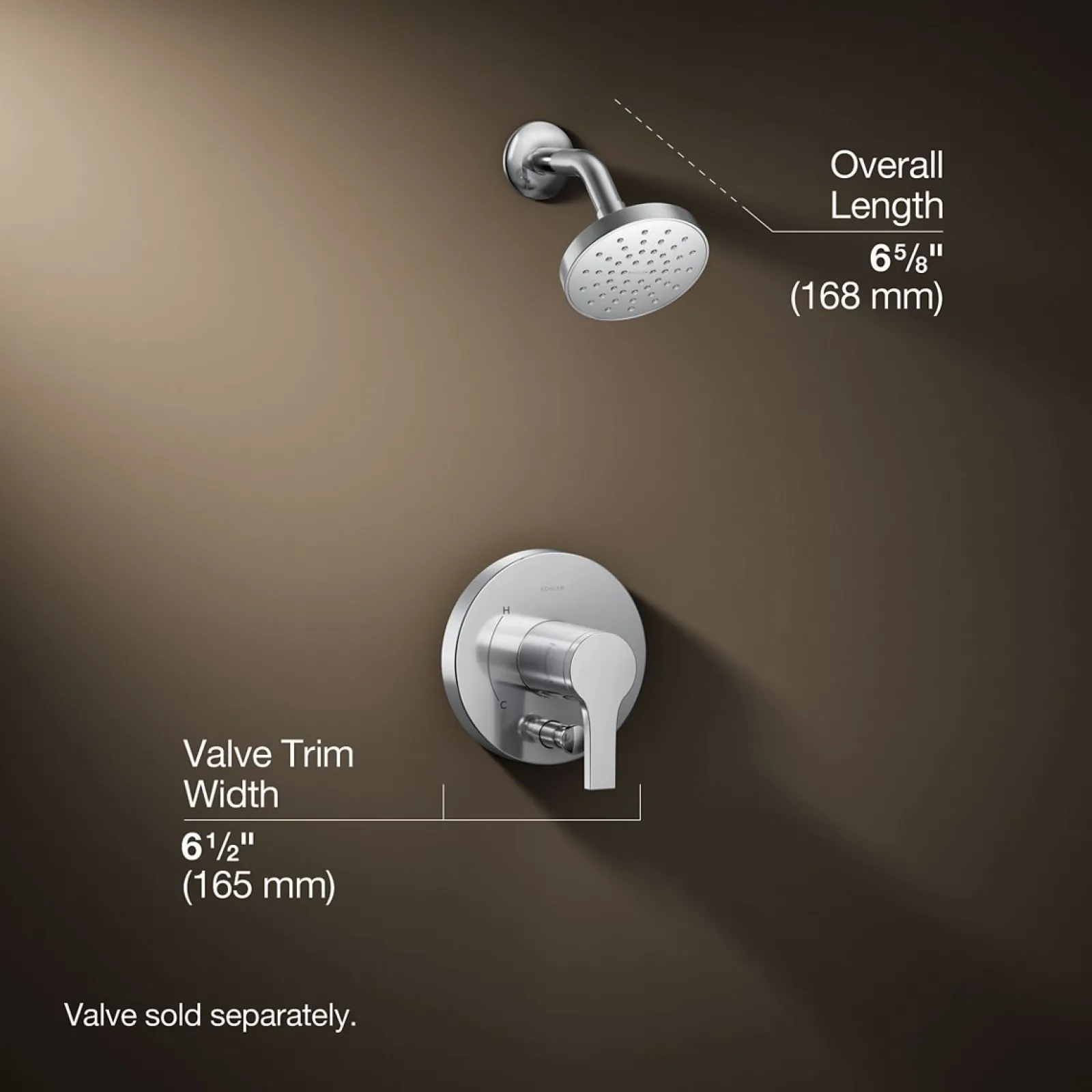 Rite-Temp® shower trim kit with push-button diverter, 2.5 gpm^Kohler New